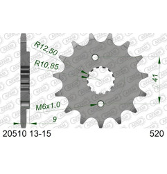 Piñón de acero AFAM paso 520 para HONDA TRX 400 EX SPORTRAX 2WD, XR 600, XR 650 L y POLARIS PREDATOR 500 de 1991 a 2025