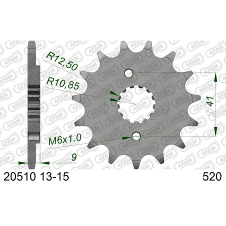 AFAM Ritzel Stahl Teilung 520 für HONDA TRX 400 EX SPORTRAX 2WD, XR 600, XR 650 L und POLARIS PREDATOR 500 1991-2025