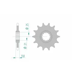 AFAM steel front sprocket 520 pitch for HUSABERG FE 400, FE 501, FE 650, FS 650 and HUSQVARNA CR 125, CR 240, WR 240, WR 400