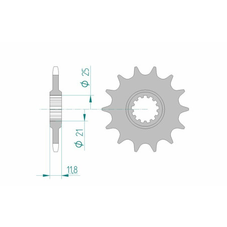 AFAM steel front sprocket 520 pitch for HUSABERG FE 400, FE 501, FE 650, FS 650 and HUSQVARNA CR 125, CR 240, WR 240, WR 400