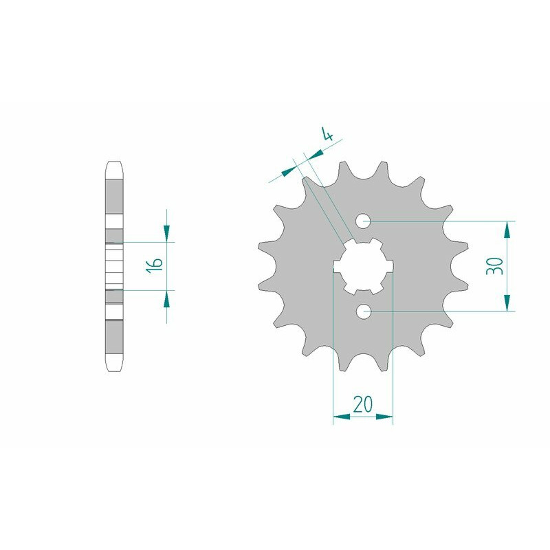 AFAM steel front sprocket 428 pitch for KAWASAKI KDX 125 SR, KMX 125, KMX 200 1986-2002