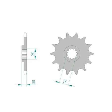 AFAM steel front sprocket 520 pitch for HUSQVARNA CR 125, WR 125 1980-2014