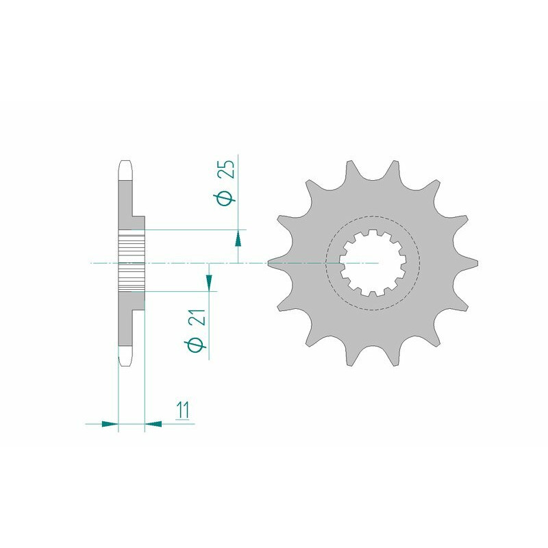 AFAM steel front sprocket 520 pitch for HUSQVARNA CR 250, TC 450, TE 610, WR 250, WR 360 1990-2014