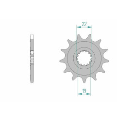 AFAM steel front sprocket 520 pitch for HUSQVARNA TC 250, TE 250 I.E 4T, TE 310 I.E 2010-2014