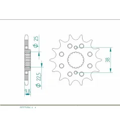 AFAM steel front sprocket 14T, 520 pitch for HUSQVARNA TC 449, TE 449, TE 449 I.E 2011-2014