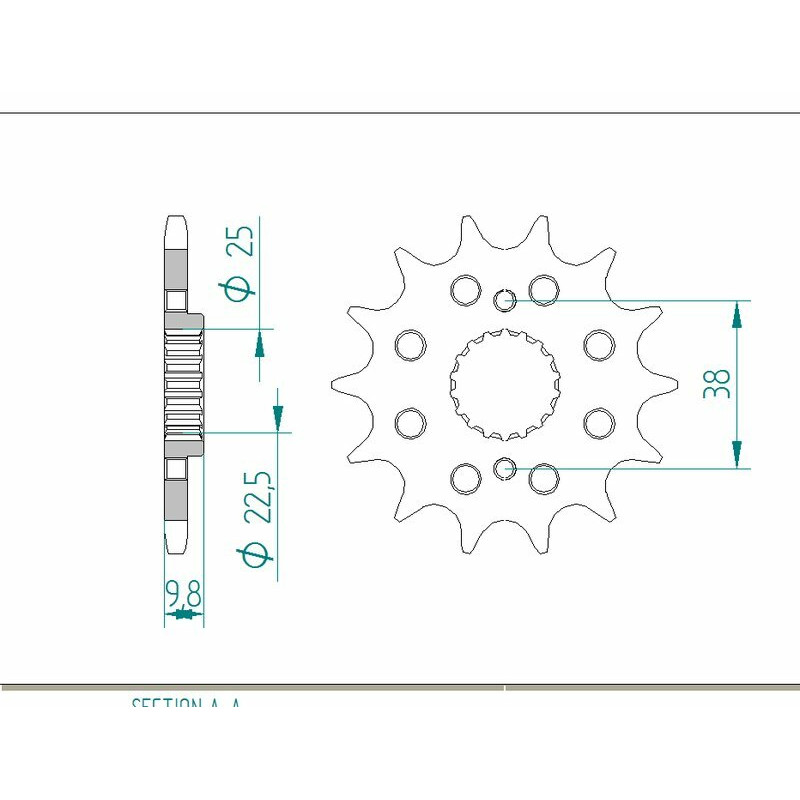 Piñón de acero AFAM 14 dientes, paso 520 para HUSQVARNA TC 449, TE 449, TE 449 I.E de 2011 a 2014 Piñón de acero AFAM 14 dientes, paso 520 para HUSQVARNA TC 449, TE 449, TE 449 I.E de 2011 a 2014
