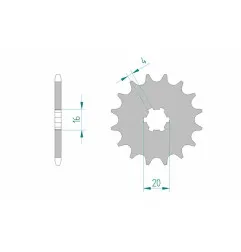 AFAM Ritzel Stahl Teilung 420 für KAWASAKI KX 100, KX 65, KX 85, YAMAHA CHAPPY 50, PW 80, TTR 50 und SUZUKI RM 100, RM 60, RM 65