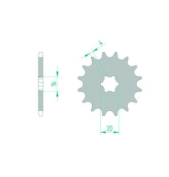AFAM steel front sprocket 420 pitch for KAWASAKI KX 65, KX 85, YAMAHA CHAPPY 50, PW 80 and SUZUKI RM 100, RM 60 1975-2027
