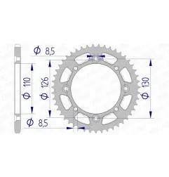 AFAM aluminium rear sprocket 420 pitch for KAWASAKI KX 60, KX 65 and SUZUKI RM 65 1985-2027