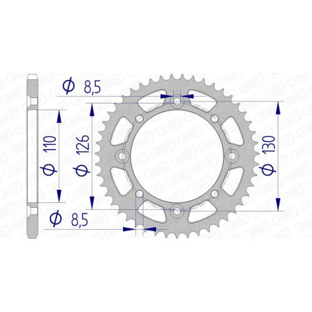 AFAM aluminium rear sprocket 420 pitch for KAWASAKI KX 60, KX 65 and SUZUKI RM 65 1985-2027