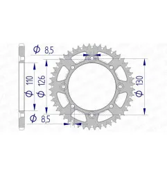 AFAM Kettenrad Alu 47 Zähne, Teilung 420 für KAWASAKI KX 65 und SUZUKI RM 65 2000-2027