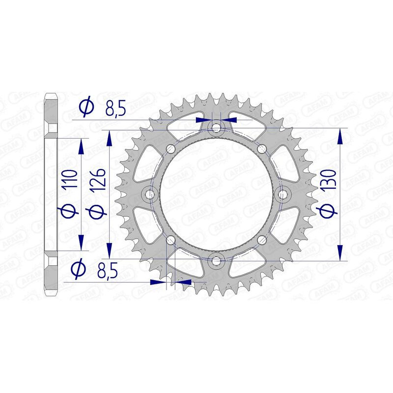 AFAM Kettenrad Alu, Teilung 420 für KAWASAKI KX 65 und SUZUKI RM 65 2000-2027