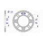 AFAM aluminium rear sprocket 420 pitch for KAWASAKI KX 100, KX 112, KX 80, KX 85 and SUZUKI RM 100, RM 80 1976-2027