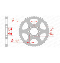 AFAM Kettenrad Stahl Teilung 420 für SUZUKI DRZ 110, RM 50, TS 50 ERK, TS 50 XA, TS 50 XK und KAWASAKI KLX 110 1978-2020