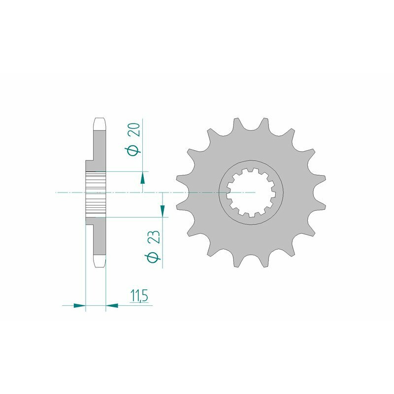 AFAM steel front sprocket 428 pitch for SUZUKI DR 125 SE, DR-Z 125 L, DR-Z 125 LL, DRZ 125 and KAWASAKI KLX 125, KLX 125 L