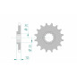 AFAM steel front sprocket 428 pitch for SUZUKI DR 125 SE, DR-Z 125 L, DR-Z 125 LL, DRZ 125 and KAWASAKI KLX 125, KLX 125 L