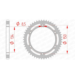 AFAM steel rear sprocket 428 pitch for KAWASAKI KMX 125, KMX 200 1986-2002