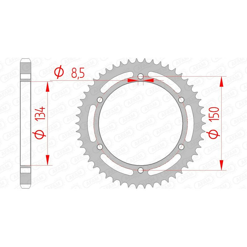 AFAM steel rear sprocket 428 pitch for KAWASAKI KMX 125, KMX 200 1986-2002 AFAM steel rear sprocket 428 pitch for KAWASAKI KMX 125, KMX 200 1986-2002