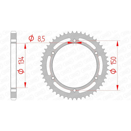 AFAM Kettenrad Stahl Teilung 428 für KAWASAKI KMX 125, KMX 200 1986-2002