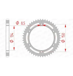AFAM Kettenrad Stahl Teilung 428 für KAWASAKI KMX 125, KMX 200 1986-2002