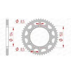 Corona de acero AFAM paso 520 para KAWASAKI KDX 200, KLX 250, KX 125, KX 250, KX 500 y SUZUKI RMZ 250 de 1979 a 2025