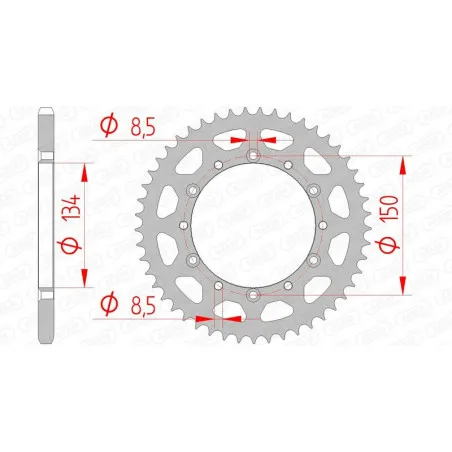 AFAM steel rear sprocket 520 pitch for KAWASAKI KDX 200, KLX 250, KX 125, KX 250, KX 500 and SUZUKI RMZ 250 1979-2025