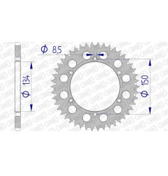 AFAM Kettenrad Alu Teilung 520 für KAWASAKI KDX 200, KLX 250, KX 125, KX 250, KX 500 und SUZUKI RMZ 250 1981-2027