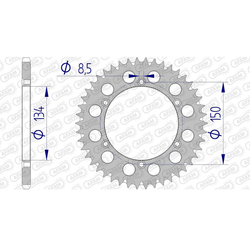AFAM aluminium rear sprocket 520 pitch for KAWASAKI KDX 200, KLX 250, KX 125, KX 250, KX 500 and SUZUKI RMZ 250 1981-2027 AFAM aluminium rear sprocket 520 pitch for KAWASAKI KDX 200, KLX 250, KX 125, KX 250, KX 500 and SUZUKI RMZ 250 1981-2027
