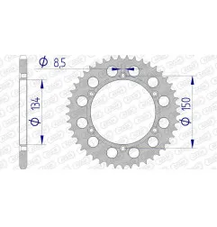 AFAM aluminium rear sprocket 520 pitch for KAWASAKI KDX 200, KLX 250, KX 125, KX 250, KX 500 and SUZUKI RMZ 250 1981-2025