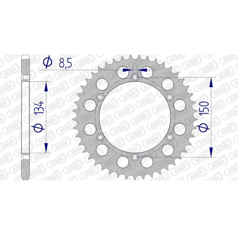 AFAM Kettenrad Alu Teilung 520 für KAWASAKI KDX 200, KLX 250, KX 125, KX 250, KX 500 und SUZUKI RMZ 250 1981-2025