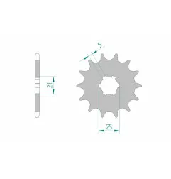 AFAM steel front sprocket 520 pitch for YAMAHA YFZ 350 BANSHEE 2WD, YZ 250 and KAWASAKI KDX 200, KX 500 1975-2013