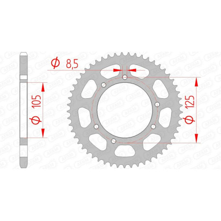 AFAM Kettenrad Stahl Teilung 420 für RIEJU MRT 50, GILERA RCR 50, APRILIA RX 50 und YAMAHA DT 50 1995-2026
