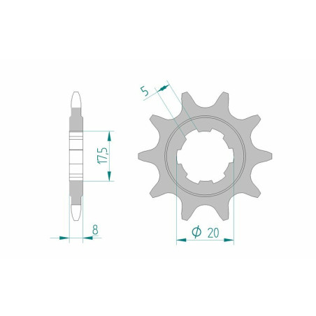 AFAM steel front sprocket 520 pitch for SHERCO ST 125 2003-2011