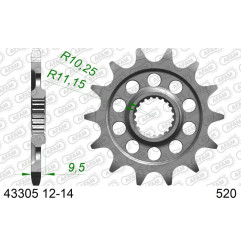 Pignon acier AFAM pas 520 pour SHERCO SE 250, SE 300, SEF 250, SEF 300, SER 250 de 2021 à 2027