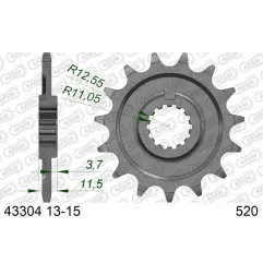 AFAM Ritzel Stahl Teilung 520 für SHERCO SC 250, SEF 450, SEF 500, SER 250, SER 300 2014-2027