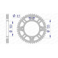 Corona de aluminio AFAM paso 428 para BETA RR 125, RR 125 4T MOTARD LC, RRT 50 MOTARD, SUZUKI RM 80, RM 85 y YAMAHA YZ - 15104+