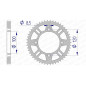 Corona de aluminio AFAM paso 428 para BETA RR 125, RR 125 4T MOTARD LC, RRT 50 MOTARD, SUZUKI RM 80, RM 85 y YAMAHA YZ - 15104N