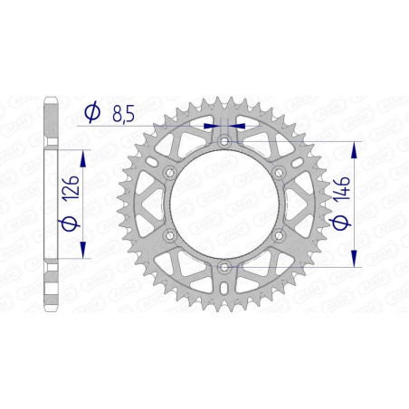 AFAM Kettenrad Alu Teilung 520 für SUZUKI DR-Z 400 S, DRZ 400, RMX 250, RMZ 250, RMZ 450 1989-2027 - 15203+