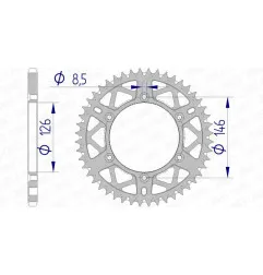 AFAM Kettenrad Alu Teilung 520 für SUZUKI DR-Z 400 S, DRZ 400, RMX 250, RMZ 250, RMZ 450 1989-2027 - 15203+
