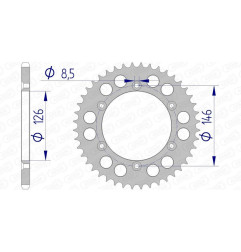 AFAM Kettenrad Alu Teilung 520 für SUZUKI DR-Z 400 S, DRZ 400, RMX 250, RMZ 250, RMZ 450 1989-2027 - 15203N