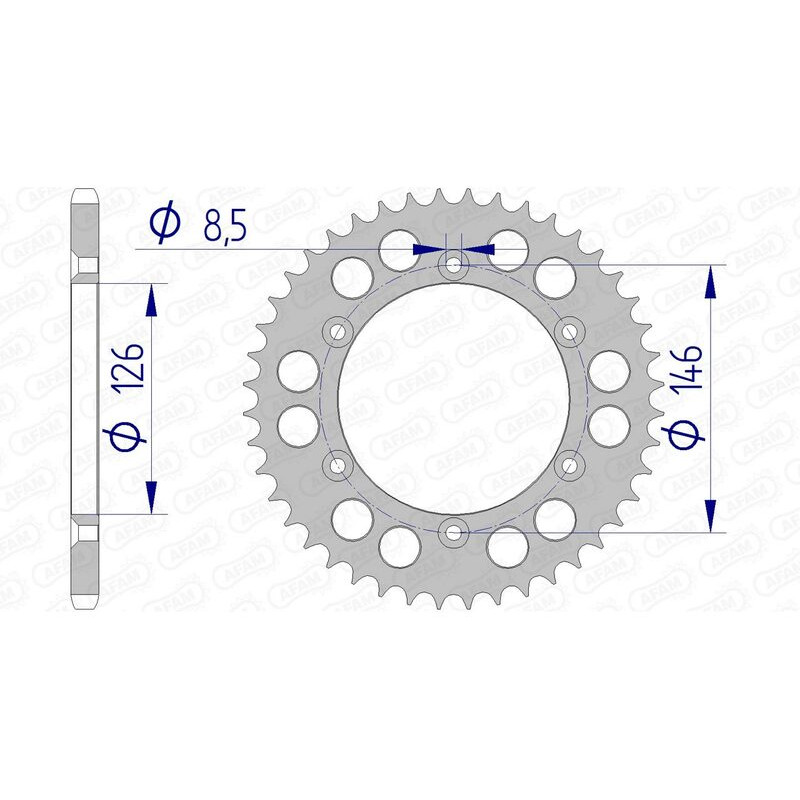 AFAM aluminium rear sprocket 520 pitch for SUZUKI DR-Z 400 S, DRZ 400, RMX 250, RMZ 250, RMZ 450 1989-2027 - 15203N AFAM aluminium rear sprocket 520 pitch for SUZUKI DR-Z 400 S, DRZ 400, RMX 250, RMZ 250, RMZ 450 1989-2027 - 15203N