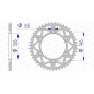 Corona de aluminio AFAM paso 520 para SUZUKI DR-Z 400 S, DRZ 400, RMX 250, RMZ 250, RMZ 450 de 1989 - 15203N