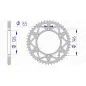 Couronne alu AFAM pas 520 pour SUZUKI DR-Z 400 S, DRZ 400, RMX 250, RMZ 250, RMZ 450 de 1989 - 15203N