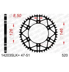 AFAM steel rear sprocket 520 pitch for SUZUKI DR-Z 400 S, DR-Z 400 SM, DRZ 400, RMZ 250, RMZ 450 1991-2027