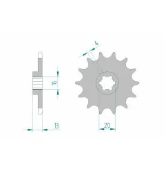 AFAM Ritzel Stahl Teilung 520 für TM RACING EN 125, MX 85 1997-2005