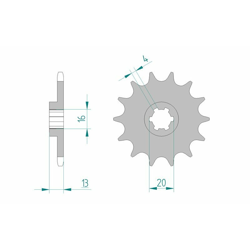 AFAM steel front sprocket 520 pitch for TM RACING EN 125, MX 85 1997-2005
