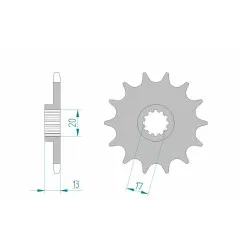 AFAM Ritzel Stahl Teilung 520 für TM RACING EN 125, EN 125 FI, EN 144, MX 125, MX 144 2000-2020