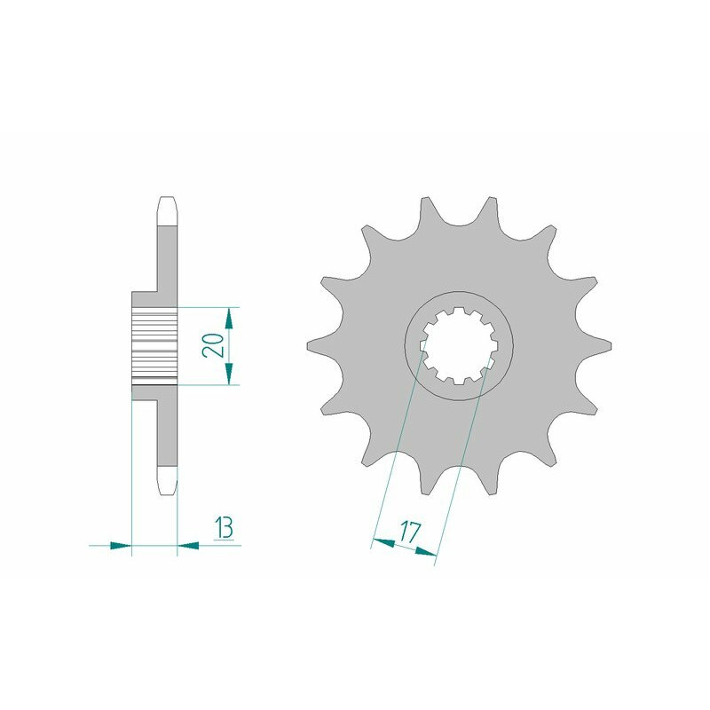 AFAM Ritzel Stahl Teilung 520 für TM RACING EN 125, EN 125 FI, EN 144, MX 125, MX 144 2000-2020