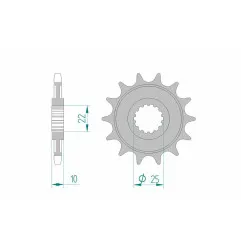 AFAM Ritzel Stahl 13 Zähne, Teilung 520 für TM RACING EN 250, EN 300, ENF 450, MX 300, MXF 250 und GAS GAS ENDUCROSS 250
