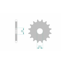AFAM steel front sprocket 428 pitch for YAMAHA DT 125, DT 125 RE, TDR 125, TZR 125, YZ 85 1988-2027